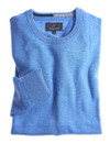 Men's luxury lambswool round neck knit, blue, by Vedoneire of Ireland