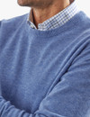 Men's Blue lambswool round neck knit,  by Vedoneire of Ireland