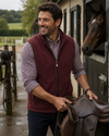 burgundy fleece gilet