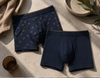 Men's Cotton Jersey Boxer Briefs, Navy Print, 2-Pack