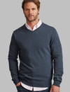 Men's luxury soft V neck cotton mix sweater, by Vedoneire of Ireland
