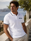 Men's Polo with Stripe Rib (3135) White