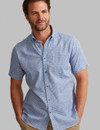 men's cotton linen mix short sleeve shirt with pocket by Vedoneire of Ireland