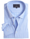 Men's soft bamboo mix blue micro check shirt Vedoneire of Ireland