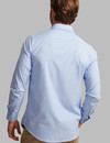 Men's soft fine bamboo mix blue micro check shirt Vedoneire of Ireland