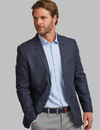 Classic fit Linen mix jacket with print lining and undercollar detail