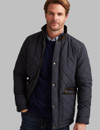 Men's traditional quilted jacket Navy with cord trim by Vedoneire of Ireland