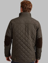 heritage style diamond quilt jacket with cord trim with elbow patches