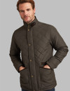 heritage style diamond quilt jacket with cord trim by Vedoneire of Ireland