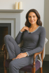 Women's Brush Thermal Long Sleeve Top (2222) Silver by Vedoneire of Ireland