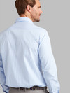 Men's button down premium 100% cotton shirt in soft blue stripe