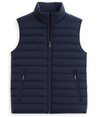 Navy padded hybrid gilet with knitted back by Vedoneire or Ireland
