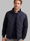 Modern no stitch quilted hybrid jacket, navy