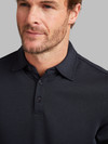 Luxury soft three button knit shirt in navy 