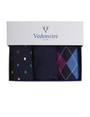 Luxury Men's 3pk Gift sock box, navy, by Vedoneire of Ireland