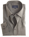 Cool breathable taupe linen mix long sleeve shirt with pocket