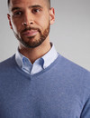 Men's V-Neck cotton jumper, blue aura, by Vedoneire of Ireland