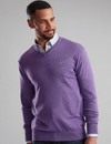 Men's V-Neck cotton jumper, dusted grape, by Vedoneire of Ireland