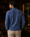Men's Half Zip Horizontal Rib (4202) Blue Aura