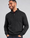 Tib texture lambswool half zip jumper, basalt, by Vedoneire of Ireland