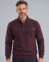 Men's smart half zip with suede trim, with chest pocket