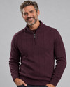 Men's Half Zip Jumper Needle Out (4915) Cherry Lacquer