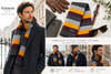 Men's Wool Stripe Scarf (3101) Grey Stripe