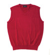 Men's Fine Gauge Cotton V-Neck Sleeveless Jumper (4220 Sangria) Red