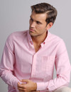 Men's Cotton Long Sleeve Oxford Shirt (2263 Pink)