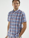 Men's Soft Wash Cotton Short Sleeve Check Shirt (2279 Robles)