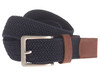 Mens Plain Navy Stretch Braided Belt by Vedoneire of Ireland