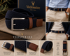 Mens Stretch Braided Belt (9002 Solid Navy) by Vedoneire of Ireland