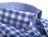 Men's Short Sleeve 100% Linen Button Down Shirt (2105 Blue Gingham)