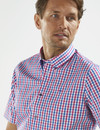Mens Short Sleeve Cotton Shirt (2296 Valprisso) check plaid