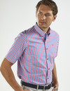 Mens Short Sleeve Cotton Shirt (2296 Valprisso) check plaid