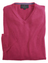 Men's Fine Gauge Cotton V-Neck Jumper (4200 Crackle Pink) sweater pullover