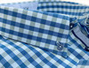 Mens Casual Long Sleeve Peach Finish Check Plaid Shirt (2295 Blue Check) white