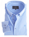 Men's blue check shirt by Vedoneire of Ireland