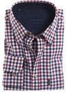 Heritage style shirt in navy red check by Vedoneire of Ireland