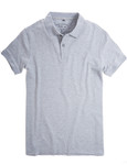 Men's grey melange pique polo shirt by Vedoneire of Ireland