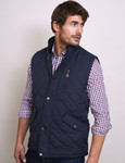 Men's diamond quilt gilet, classic fit, with self colour cord detail