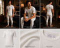 Mens Thermal Short Sleeve Top,  Cream/White or Charcoal