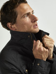 Mens Waxed Wax Jacket Coat in Black by Vedoneire of Ireland