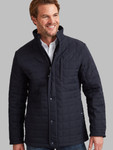 Men's square quilted coat, navy, by Vedoneire of Ireland