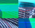 Men's peach finish check shirt, navy ground, by Vedoneire of Ireland