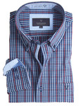 Men's 100% cotton peach finish  button down shirt, regular fit.