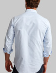 Men's Cotton Long Sleeve Oxford Shirt, Blue Stripe