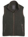 Stylish green fleece gilet with suede trim by Vedoneire of Ireland