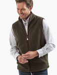 Equine style fleece gilet with suede trim in Olive colour by Vedoneire of Ireland