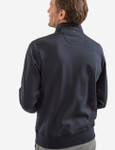 The perfect Men's half zip with suede trim and pocket, navy, by Vedoneire of Ireland